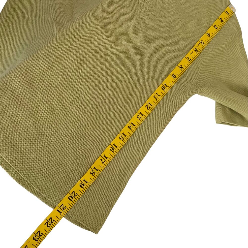 Uniqlo Green Cotton V-Neck Short Sleeve Casual Knit Top - Picture 4 of 6